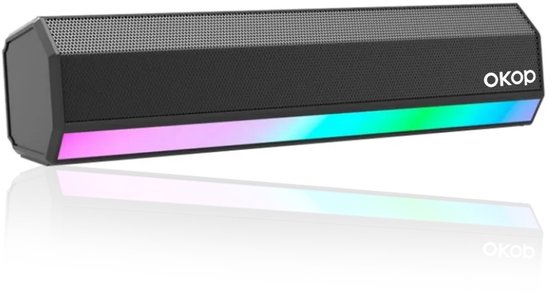 OKOP Soundbar Draadloos met LED RGB Licht Zwart - OKOP - €29,95