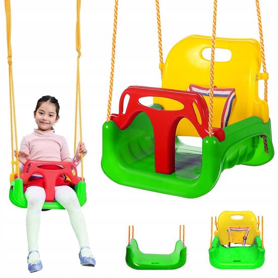 ForDig Babyschommel 3 in 1 - Meegroei Schommel - Baby Schommel Buiten - Baby Swing - Schommelzitje - Kinderschommel - Groen