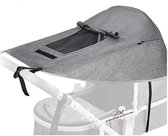 Abundancia® - Kinderwagen Zonnescherm - Wandelwagen/ Buggy accessoire - Zonnedoek - Spatwaterdicht - Ademend - UV-doek - Inclusief opbergtasje - Universeel - Grijs