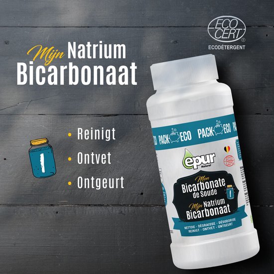Epur - Bicarbonate de sodium - Nettoie, purifie, dégraisse - Absorbe les odeurs - Ecocert - 1Kg