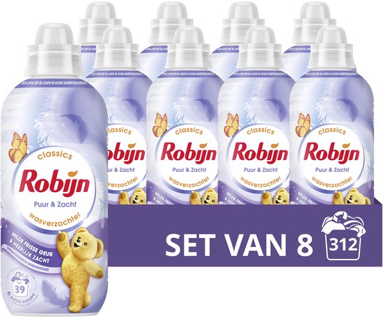 Robijn Classics Wasverzachter - Puur & Zacht - 8 x 39 wasbeurten - Voordeelverpakking