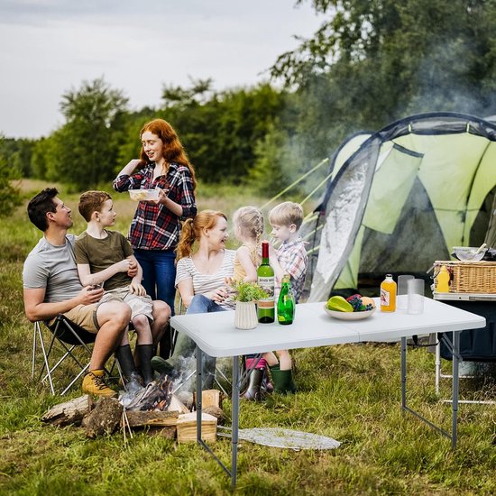 Draagbare Inklapbare Campingtafel en Tuintafel - Verstelbaar in Hoogte voor Feesten en Kamperen - 120 x 60 x 74,5 cm van Merkloos — afbeelding 5