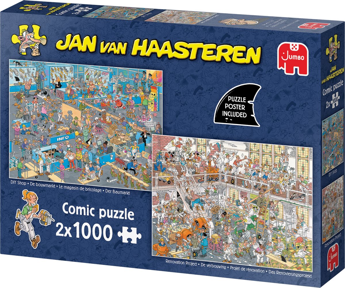 Jan van Haasteren - De Verbouwing & De Bouwmarkt - 2X1000 stukjes puzzel - Legpuzzel — afbeelding 5