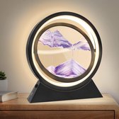Bol.com Bewegende Zandkunst Lamp - Oplaadbaar Draadloos & Dimbaar - 25cm - Zandkunst In Glas - Zandloper - Sand Art - Tafellamp ... aanbieding