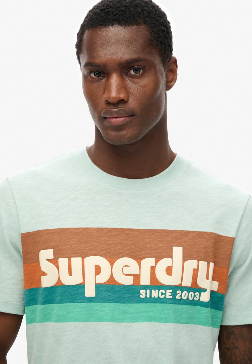 Superdry Terrain gestreept T-shirt met relaxte pasvorm en logo Heren T-shirts Grijs