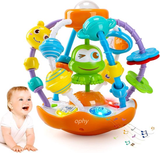 MCGMITT Babyspelletjes 0 3 maanden   rammelaar in kuikenvorm van siliconen, sensorisch Montessori speelgoed voor kinderen, om op te kauwen, BPA vrij, gemakkelijk vast te pakken bal 6 9 12 18 maanden