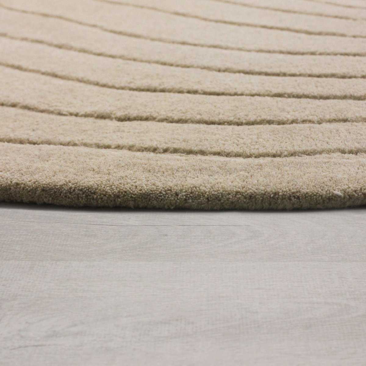 Flycarpets Laagpolig Abstract Vloerkleed - Puddle Wool Ovaal - Naturel / Beige 200x290 cm