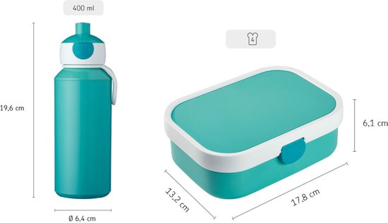 Set déjeuner Mepal (bouteille pop-up et boîte à lunch) Campus Little Dutch - 400 + 750 ml - Boîte à lunch et gobelet pour enfants - Boîte à bento - Bouteille Pop-up - Forest Friends