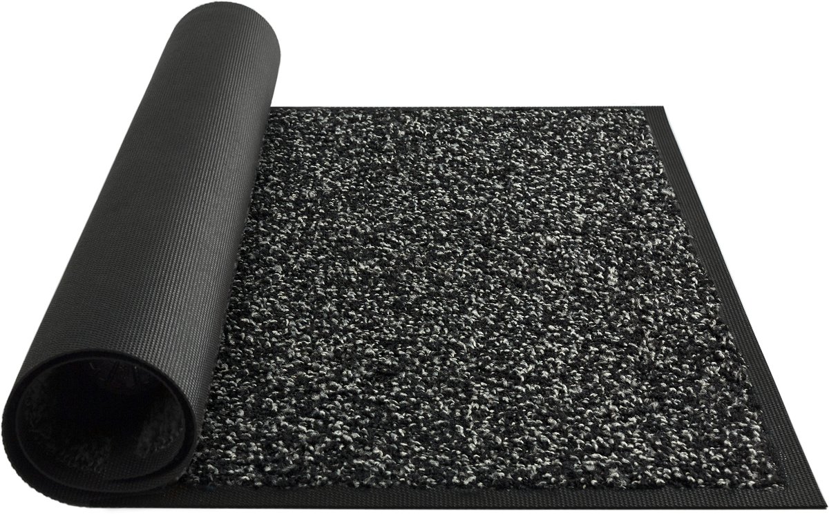 Droogloopmat & Schoonloopmat - 60x40 cm - Deurmat voor binnen en buiten - Antislip - Zwart