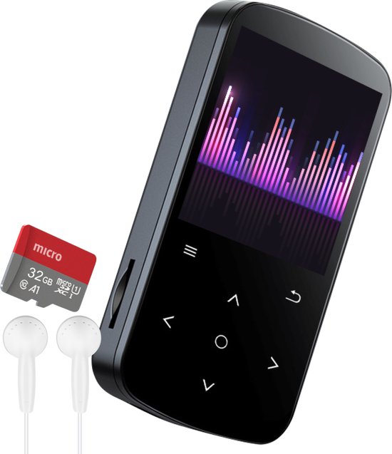 Nuvance - MP3 Speler met Touchscreen en Bluetooth - Incl. Oordopjes en 32GB...