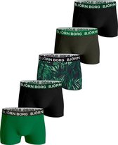 Björn Borg Cotton Stretch Jongens Boxershort - 5 stuks - Groen/Zwart/Jungle - Jongens Onderbroek - Maat 110-116