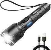 TRANSNECT® Militaire Zaklamp LED Oplaadbaar - Zaklampen - 2000 Lumen - Inclusief 18650 Batterij en Kabel - USB oplaadbaar - Waterdicht - voor Camping, Fishing, Emergency