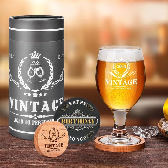 Kies® Bierglas cadeau voor opa, geschenken voor verjaardag, gepersonaliseerde cadeaus voor mannen, papa, cool cadeau voor verjaardag, adventskalender