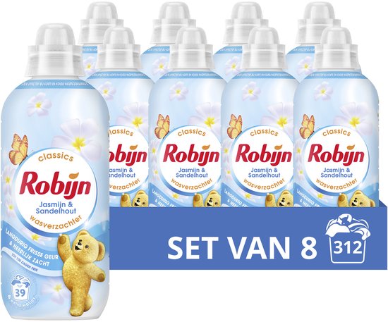 Robijn Classics Wasverzachter - Jasmijn & Sandelhout - 8 x 39 wasbeurten - Voordeelverpakking