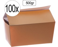 100x Ballotin 500g mat goud, Bonbondoosjes 500 gram verpakking chocolade bonbons snoep
