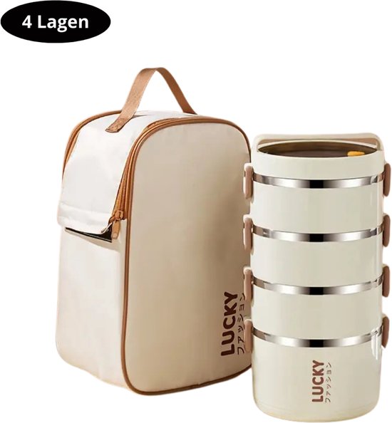 Bovista Koeltas - Koelbox - Koelelementen - Coolbox - Auto - Lunchtas - Strand - Beige - 4 Lagen
