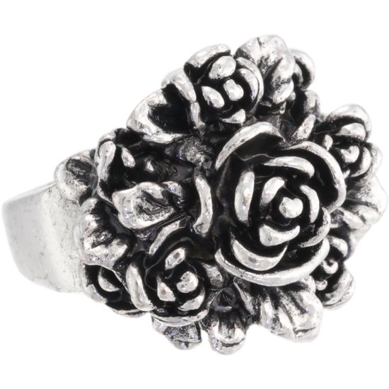 Behave - Ring - Bague Bloem Vintage Couleur Ring - Ring Métallique - Motif Floral - Sans Nickel - Design Elegant et Intemporel