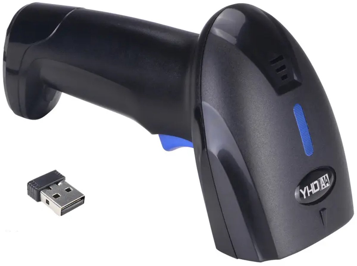 YHD-1100DB Barcode Scanner - Draadloos - Handscanner voor 1D Barcodes & 2D QR Codes - Scannen van Papier en van Beeldscherm