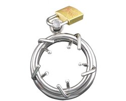 Nooitmeersaai - Kuisheidkooi met hangslotje - Metaal - Zilver - 45mm