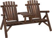 Outsunny Banc de jardin avec table mobilier de jardin banc 2 chaises bois massif marron 84B-398
