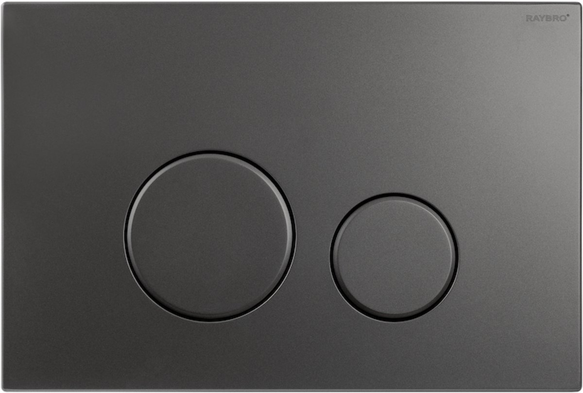 RAYBRO Cortado 65 - Gun Metal - bedieningsplaat - druktoets wc - bedieningspaneel - Universeel - Geberit Delta inbouwreservoir (UP100) - Geberit Sigma (UP320 en UP300) - Rapotec - REZI, Kronenbach - JomoTech.