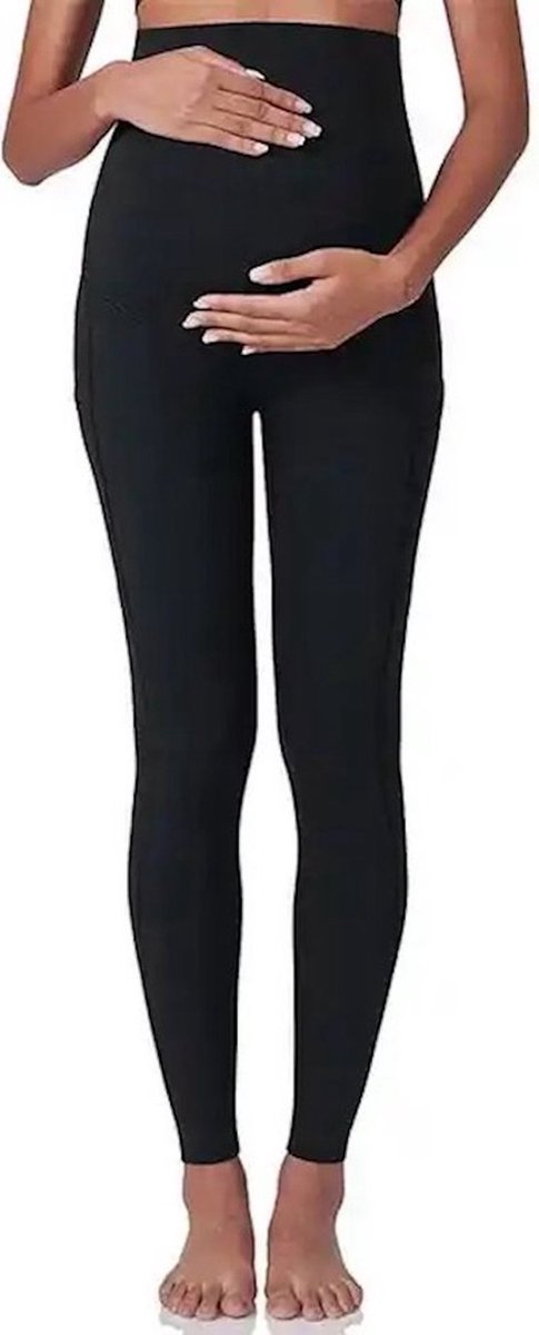 Wow Peach - Zwangerschaps Yoga Legging - Maternity Support Legging - Zijzak - Stretch - Soepel - Zwart - Medium van Wow Peach — afbeelding 4