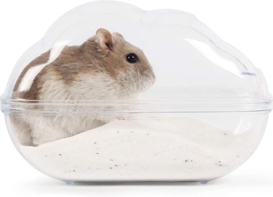 Hamster Gerbil Zandbak Afgesloten Huisje - Bakje Zand - Toilet Zandbad