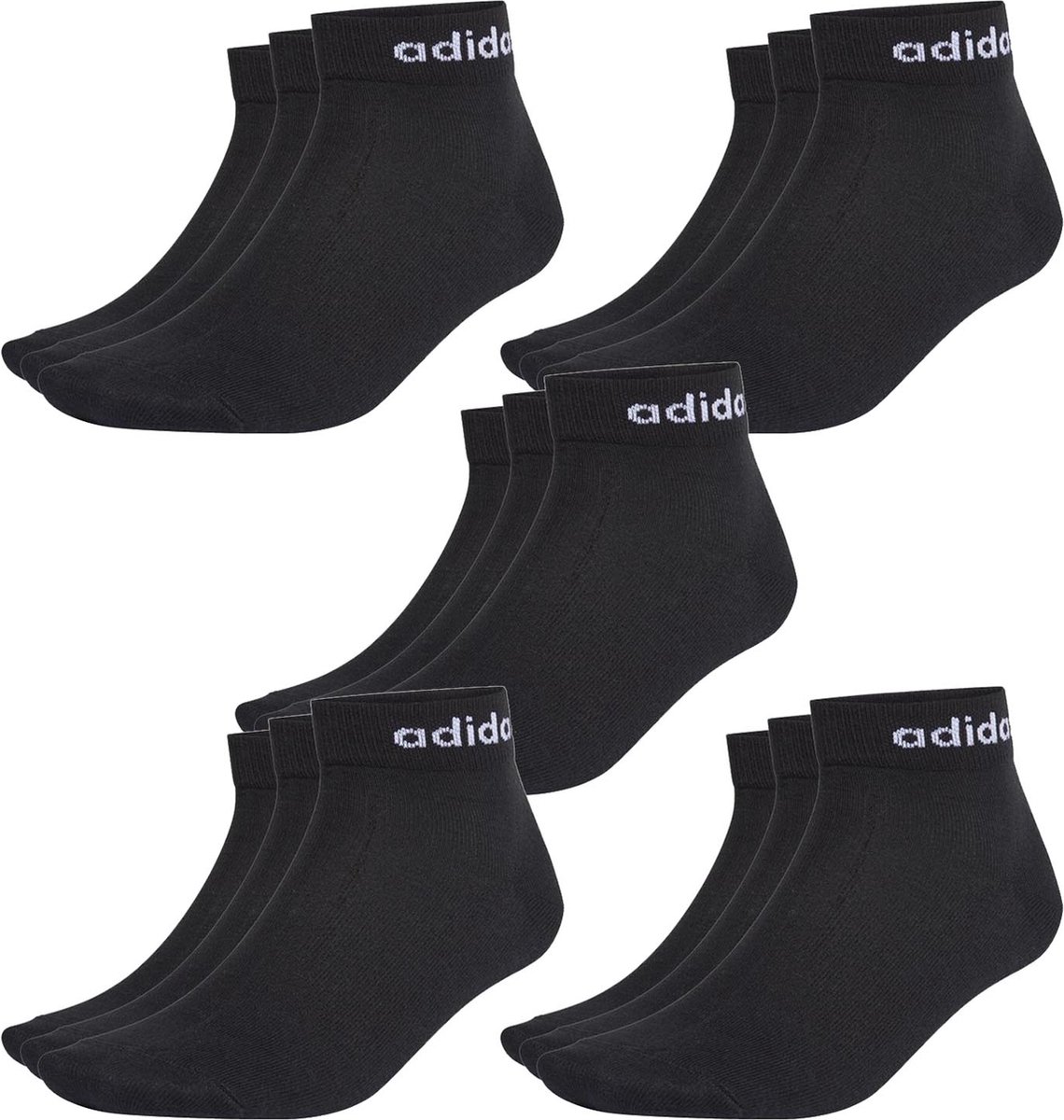 SOKKEN 15 paar adidas NC Ankle Performance Quarter Socks unisex korte sokken Zwart