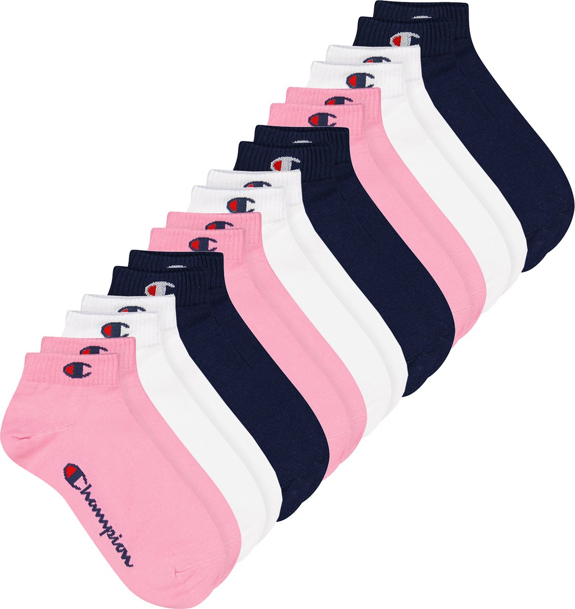 SOKKEN 9 paar Champion Quarter sokken 46 Unisex sneaker korte sokken Roze