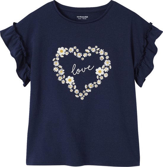 VERTBAUDET T-shirt à motif irisé fille manches courtes volantées