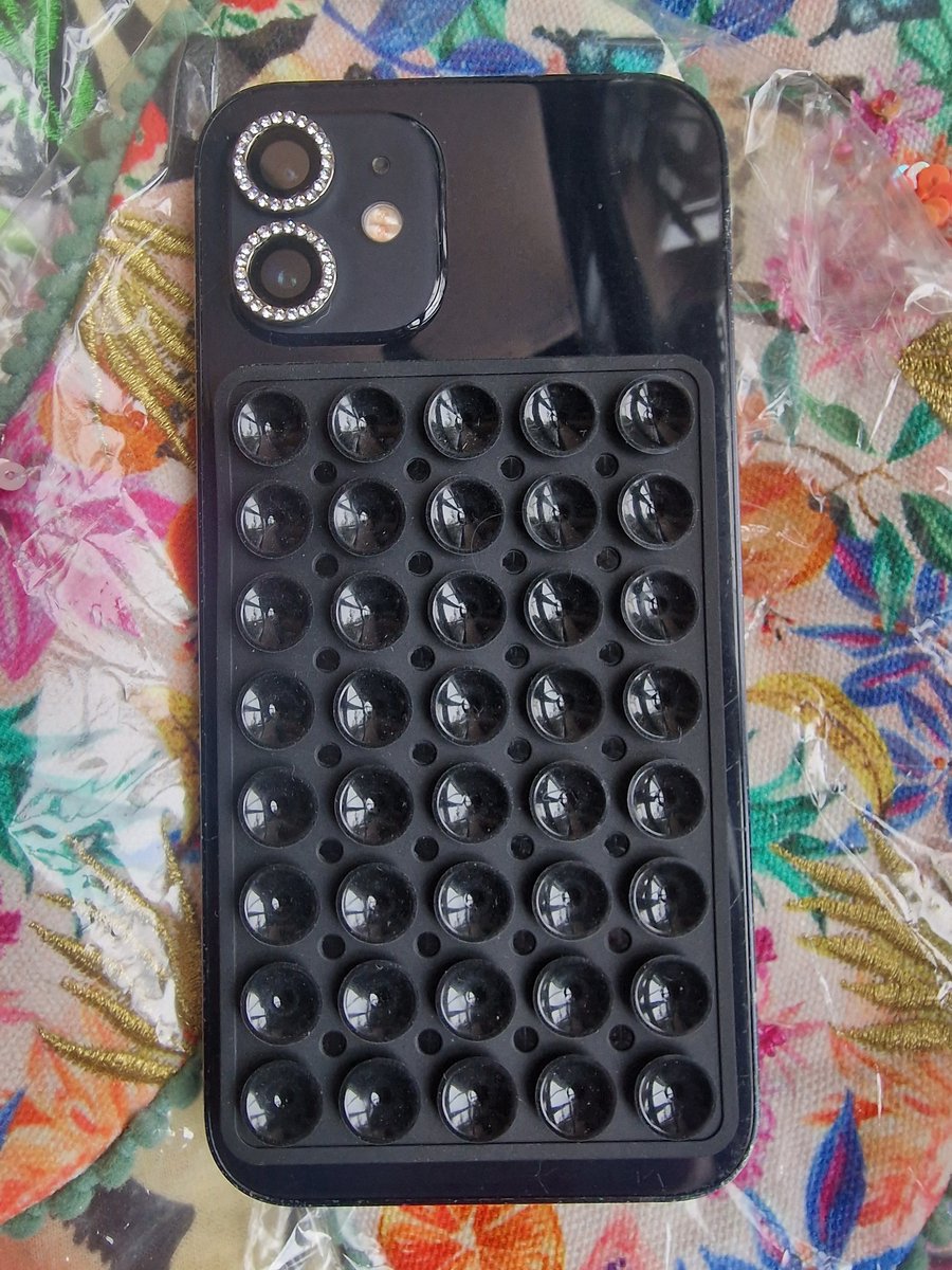 Dubbelzijdige Zuignap voor Telefoon - Buddy - Octopus - Zuignap Telefoon - Zuignap Telefoonbutton - Zuignap Hoesje - 6.,5 x 10cm x 0,5 cm - Herbruikbare Zuignap - Plakt aan Beide Kanten - Zwart - Black