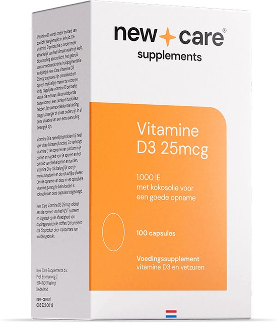 New Care Vitamine D3 25mcg - 100 capsules - NZVT