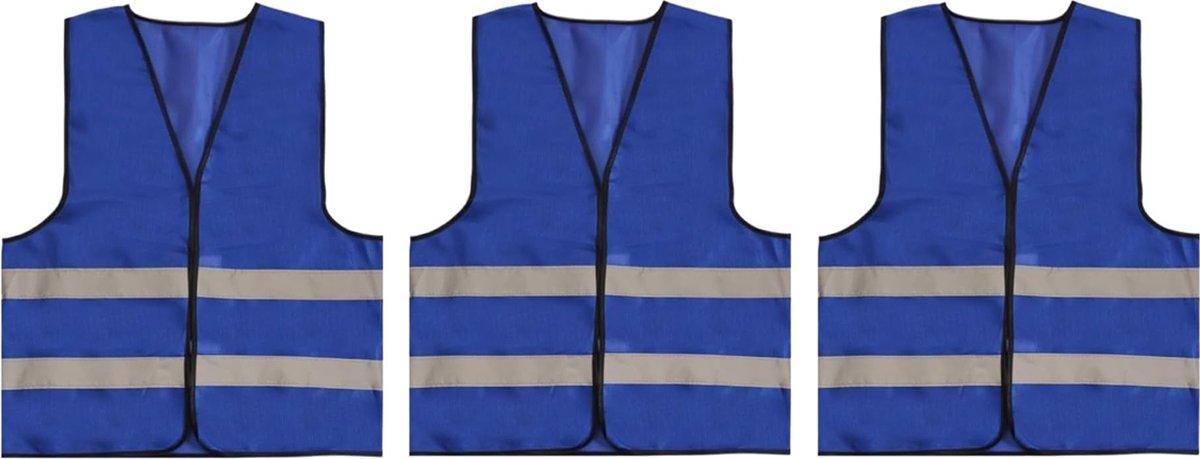 Doodadeals® - 3x Veiligheidshesje voor Kind – Veiligheidsvest Kinderen – Auto – Blauwe Hesjes