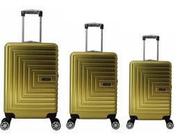 Ultra Koffer set 3-delig - Rock® - Trolley met TSA slot - Dubbel Rits - PP silicone reiskoffer - 360 draai wielen