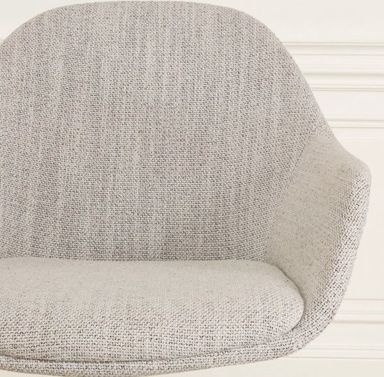 Nolon Nino-Mae Tabouret de Bar Beige Mixte - Piètement Zwart - 75 cm - Tabouret Haut - Tabouret de Bar avec Dossier - Design - Scandinave - Confortable