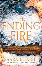 Boekomslag van 'The Ending Fire' met oranje tekst en een vuur- en mosseleffect.