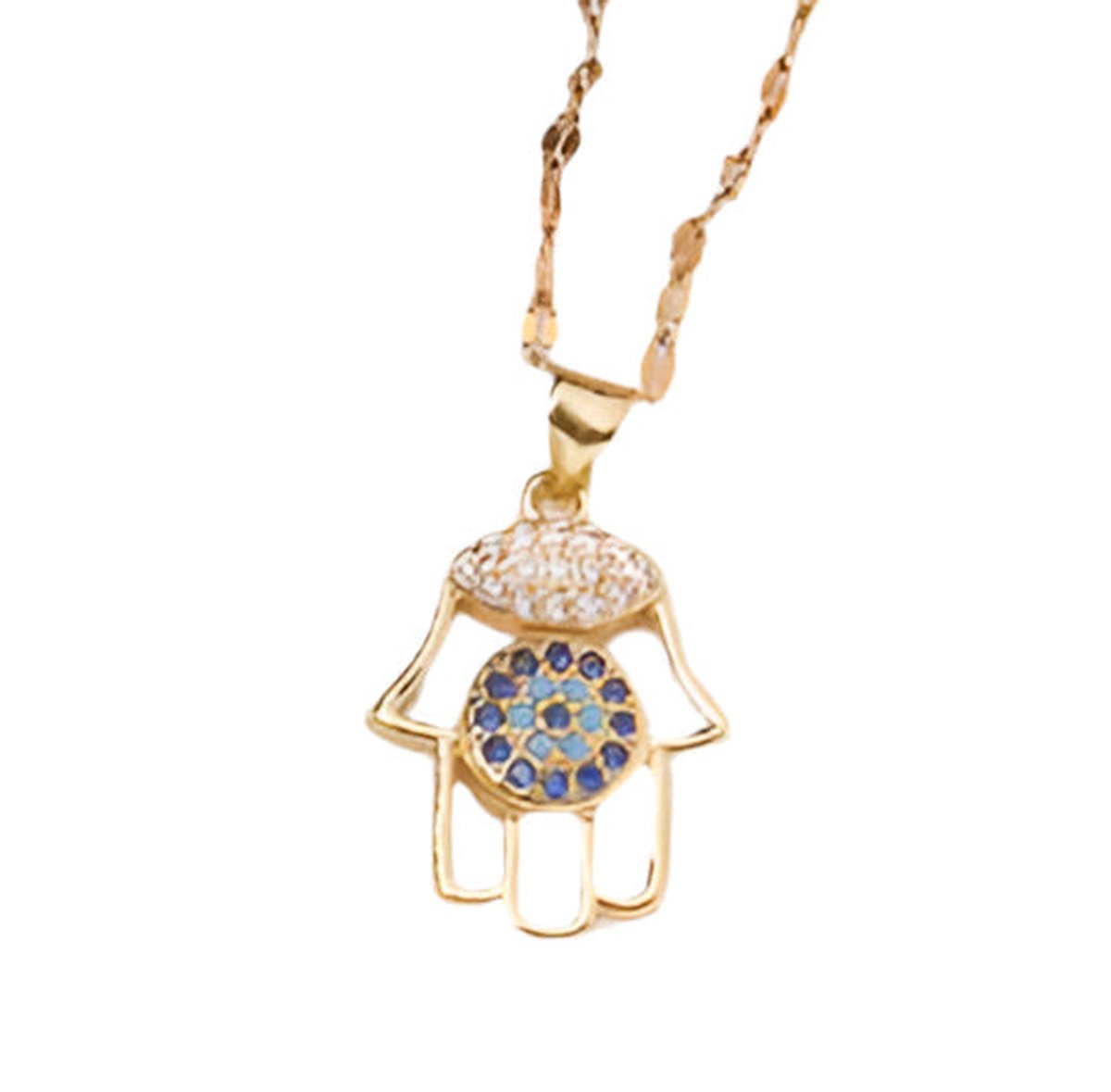 Design Heart Fatima's Hand Gold Necklace Gold 18K