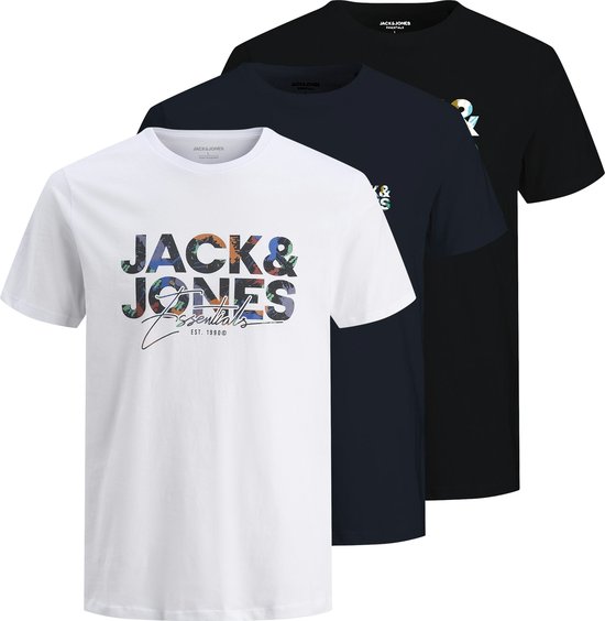 Jack&Jones - T-shirt JJGEPLAS SS col rond, lot de 3 - Homme - T-shirts