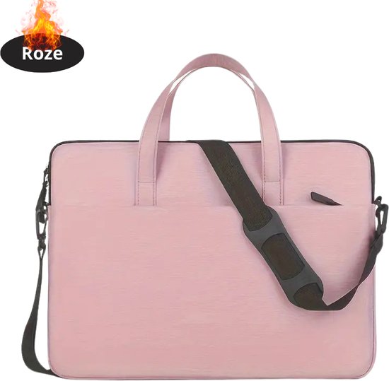 Sacoche pour ordinateur portable Livano antichoc - Housse pour ordinateur portable - Sac à dos - Sac à bandoulière - Sac pour ordinateur portable - Sac de bureau - Femme et homme - Rose