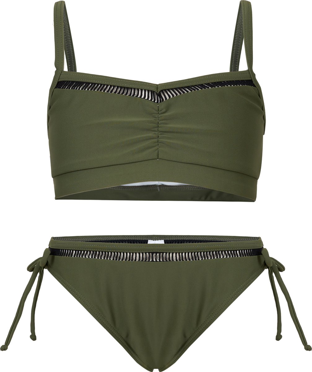 La V Bikini classic met kant detail - Groen 170-176
