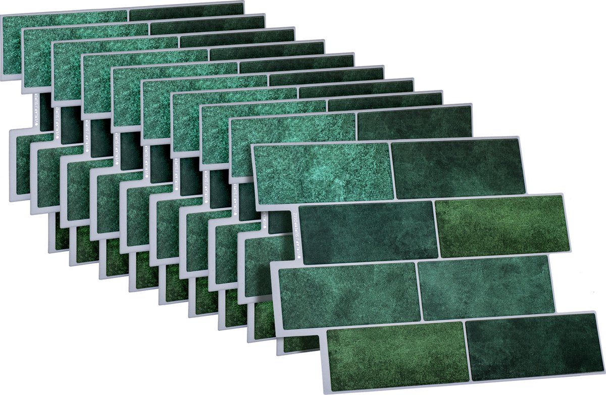 Dekorix plaktegels - Set van 10 zelfklevende tegels - Tegelstickers - Keuken - Badkamer - 29.4*21.4cm - Groen
