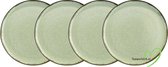 Assiette plate Kitchen Trend Ocean ø 24 cm faïence vert d'eau, set de 4 assiettes