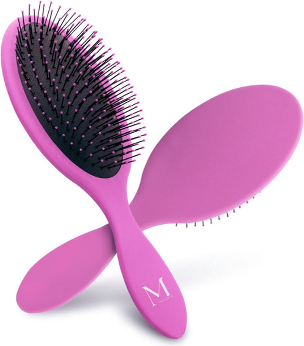 Moonie's Anti Klit Haarborstel - Ronde Borstel - Roze