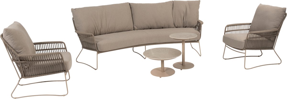 Boaz Botanic stoel bank loungeset 5 delig keramiek ceramic latte 4 Seasons Outdoor