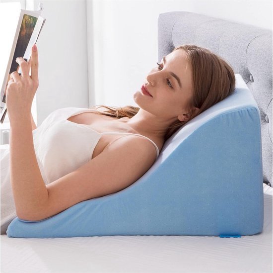Linenspa - Almohada de Lectura con Soporte para Cuello de Memory Foam en Trozos