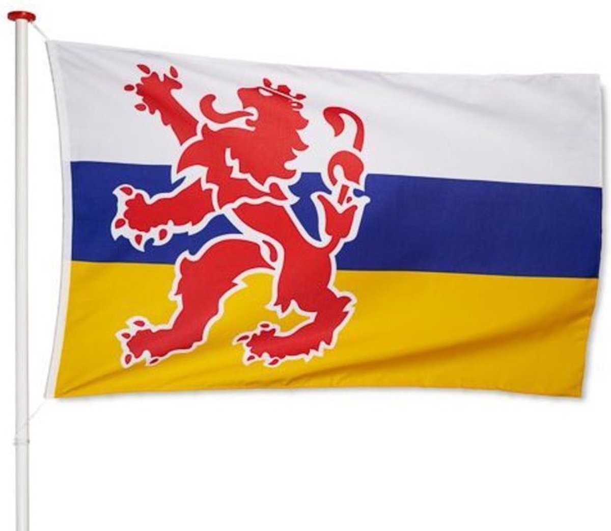 Vlag Limburg, afm. 100x150 cm, polyester. Limburgse vlag Limburg | gevelvlag provincie Limburg geschikt voor vlaggenstok | afm. 100x150 cm, polyester | VlaggenEnMasten.nl