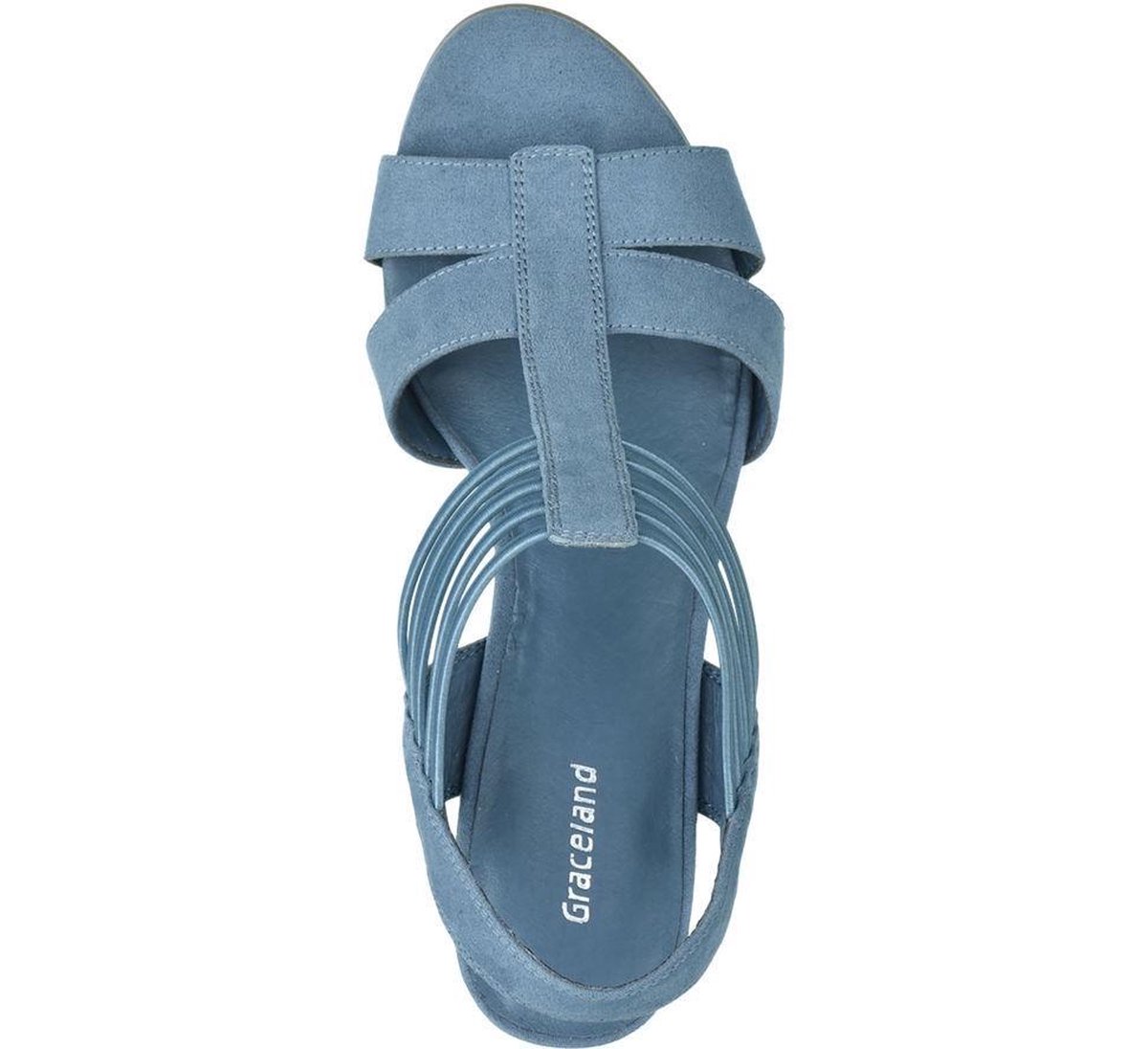 Graceland Dames Lichtblauwe sandaal elastiek - Maat 36 | bol.com