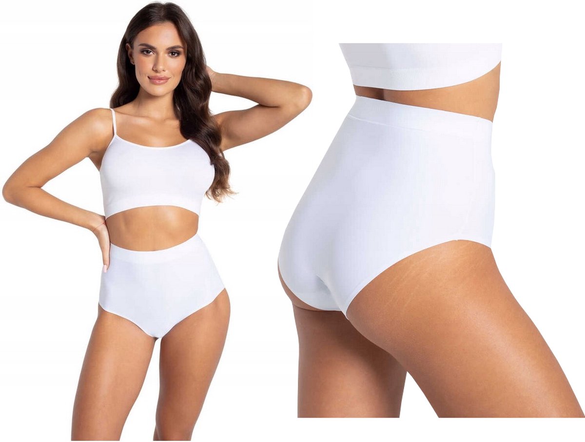 Gatta - Brigitte - Dames Ondergoed – Hoge Taille – Wit – Maat L – Comfortabele Slip ( 1 stuks )