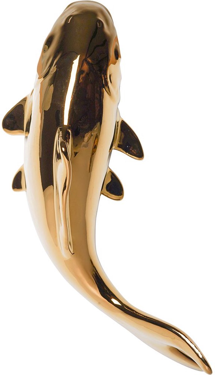 Wanddecoratie vis - Keramiek - Goud - Middel - 23 cm