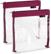 Trousse de toilette transparente JGS ® 2" He-set, trousse de toilette transparente d'un volume de 1 L, kit de voyage pour liquides et cosmétiques en bagage à main et en avion